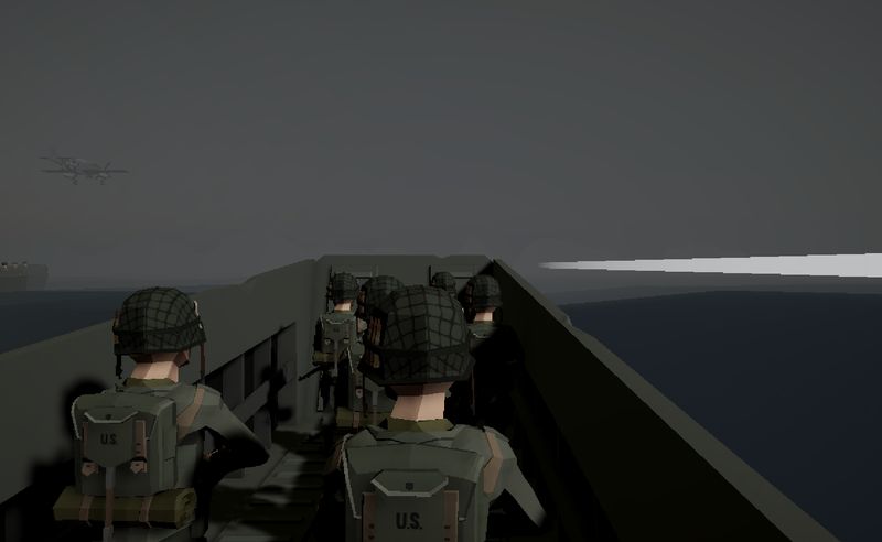 Soldati sull'imbarcazione da sbarco — Normandia VR