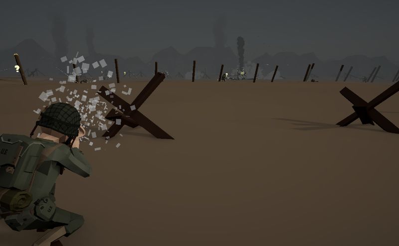 Soldato sulla spiaggia con esplosione — Normandia VR