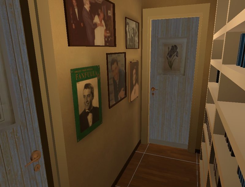 Corridoio con quadri e poster — Museo Achille Togliani VR